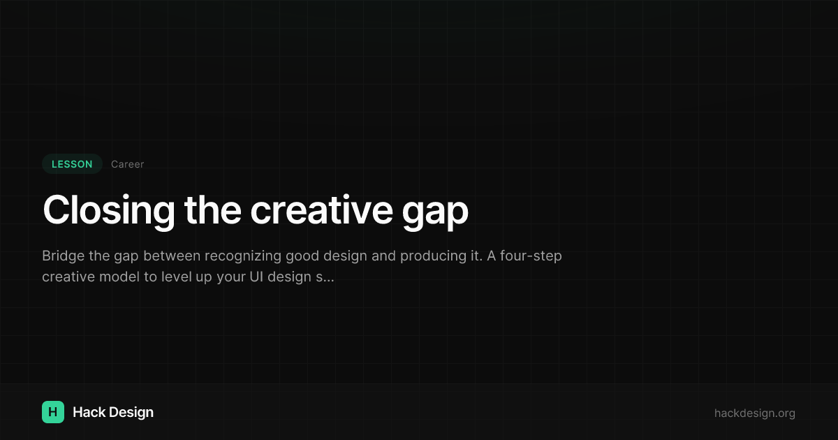 Closing the creative gap | Hack Design