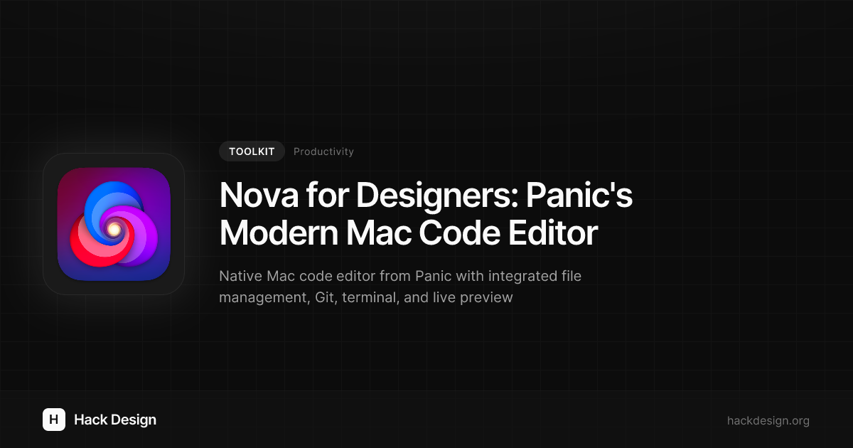 Nova for Designers: Panic’s Modern Mac Code Editor | Hack Design